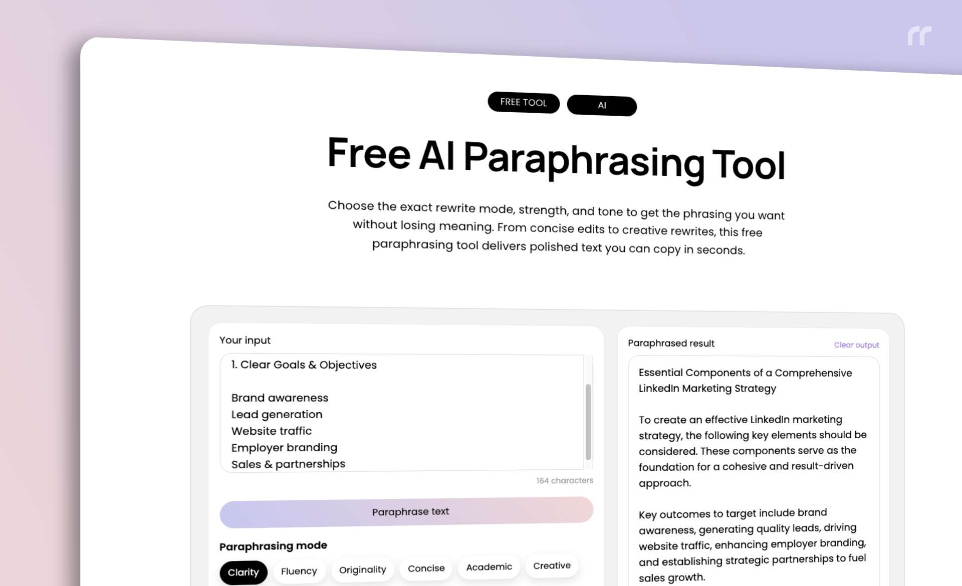 AI Paraphrasing Tool