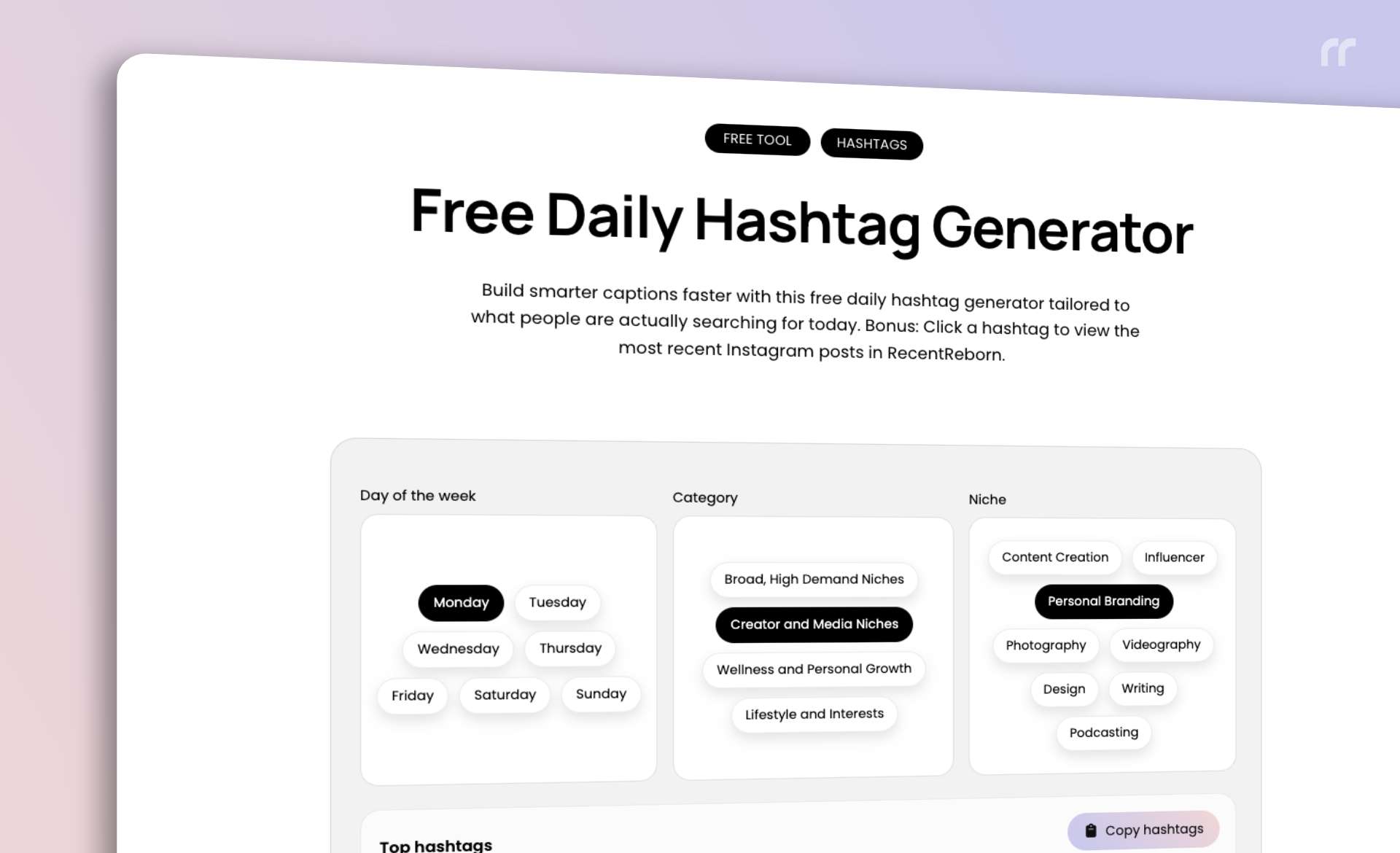 Daily Hashtag Generator